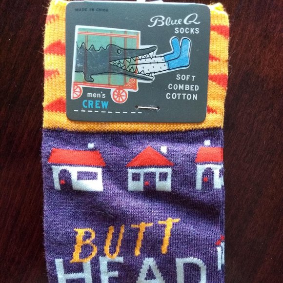 fun gag joke butthead of the household men's crew socks NWT 🎈HOST PICK 🎈 - Picture 2 of 3
